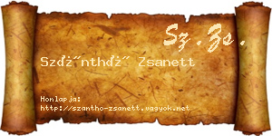 Szánthó Zsanett névjegykártya