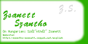 zsanett szantho business card